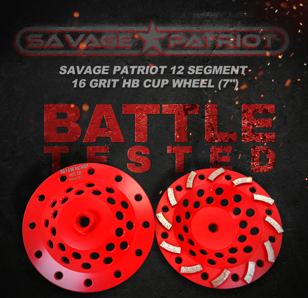 Savage Patriot 12 Segment 16 Grit HB Cup Wheel (7")