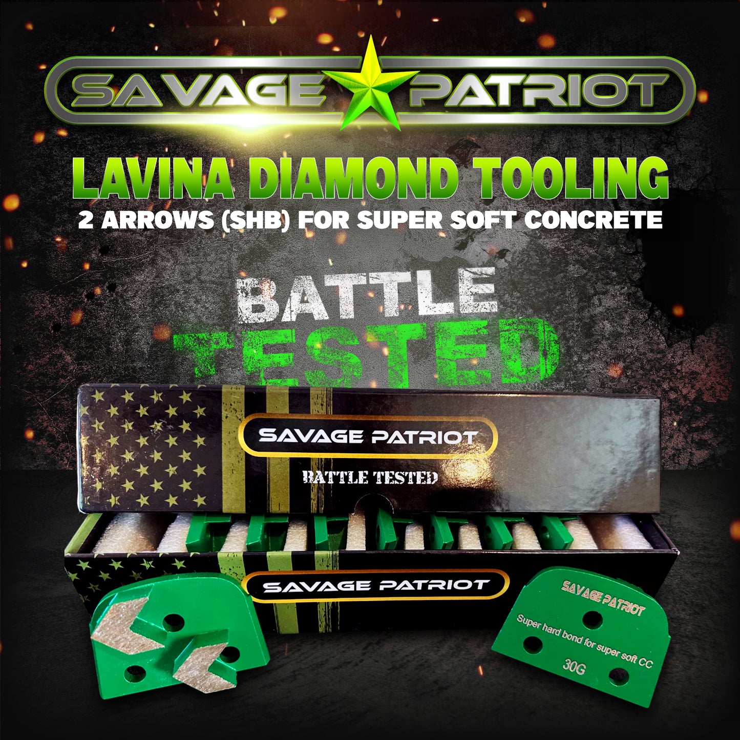 Lavina Diamond Tooling (SAVAGE PATRIOT- Pro Series) (SHB) For Super Soft Concrete
