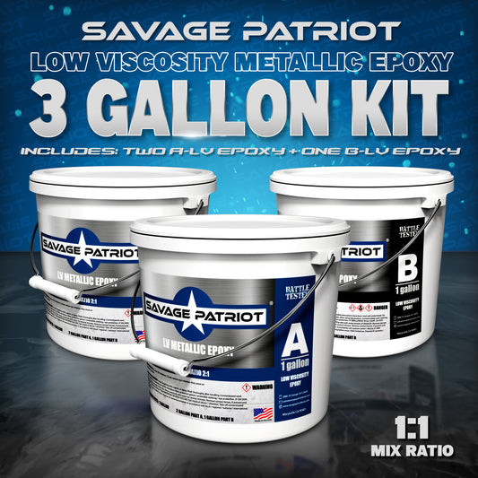 Low Viscosity Metallic Epoxy - 3 Gallon Kits