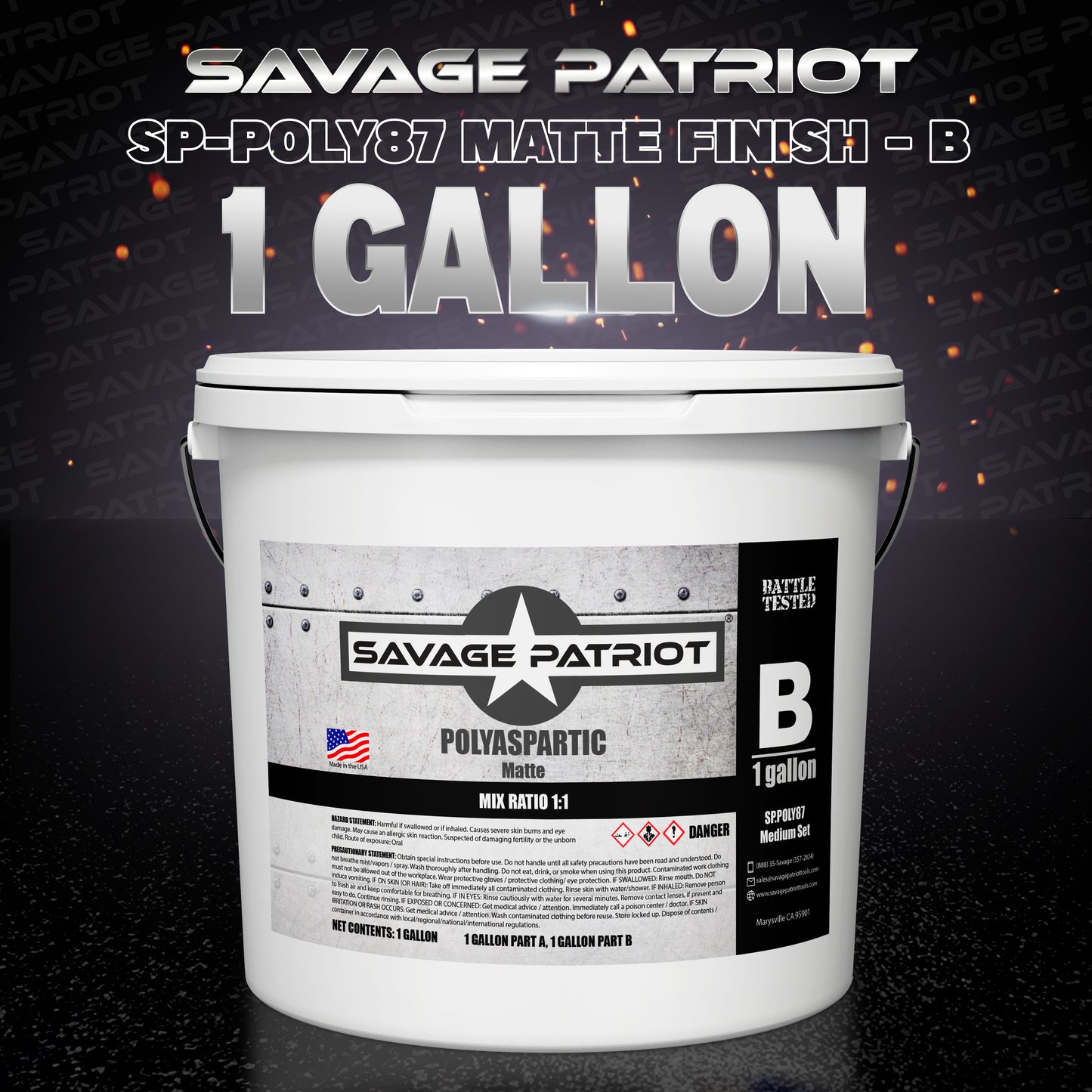 Savage Patriot-POLY87 Matte Finish Aliphatic Polyaspartic Topcoat