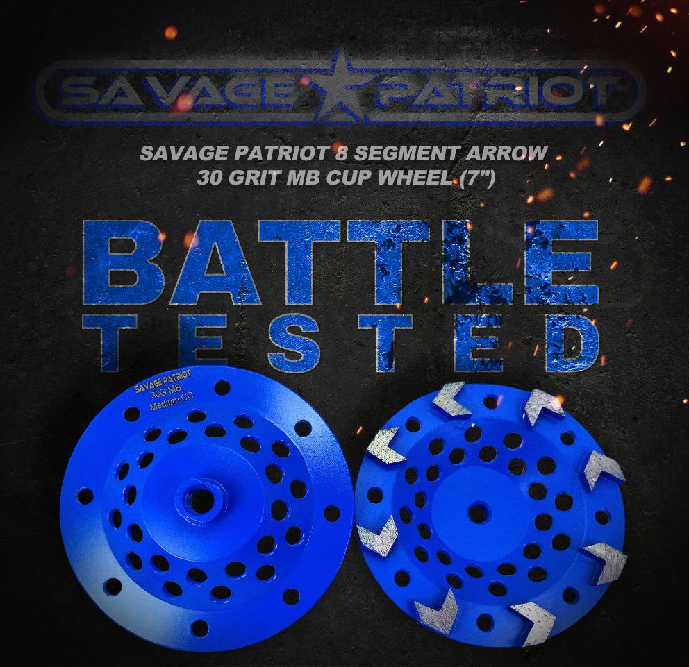 Savage Patriot 8 Segment Arrow 30 Grit MB Cup Wheel (7")
