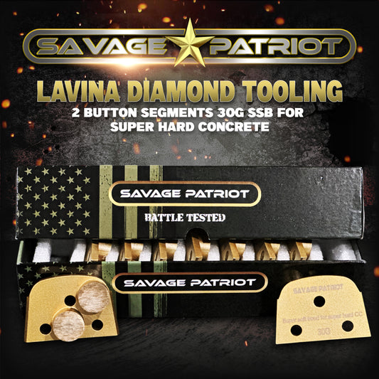 Lavina Diamond Tooling (Savage Patriot) 2 Button Segments 30G SSB For Super Hard Concrete