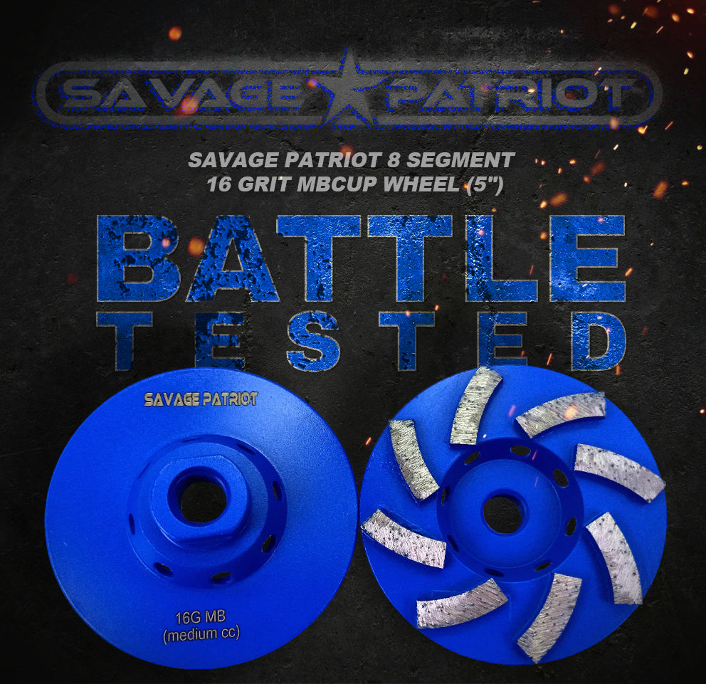 Savage Patriot 8 Segment 16 Grit MB Cup Wheel (4")