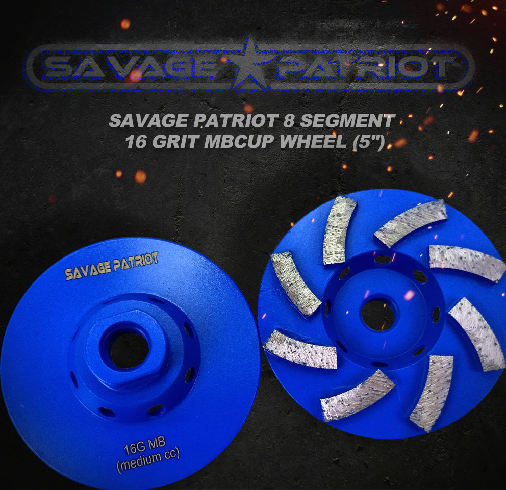 Savage Patriot 8 Segment 16 Grit MB Cup Wheel (4")