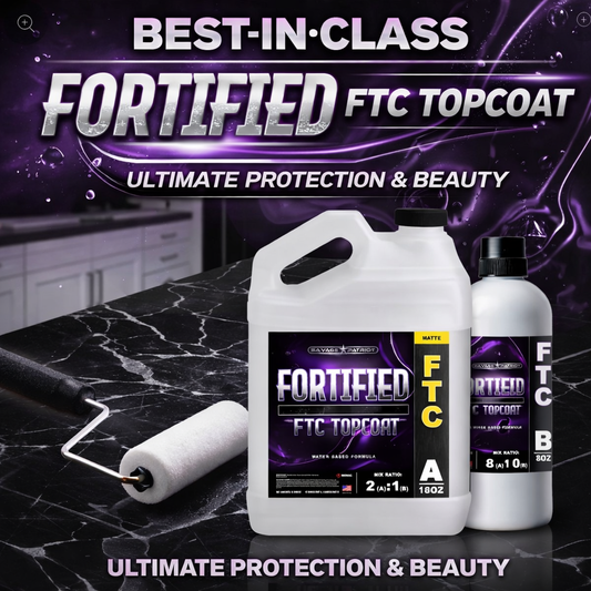 Fortified FTC (Water-Based Matte & Gloss) 24 OZ Easy to Apply Countertop Protective Topcoat. (Approx. 100 SF per kit)