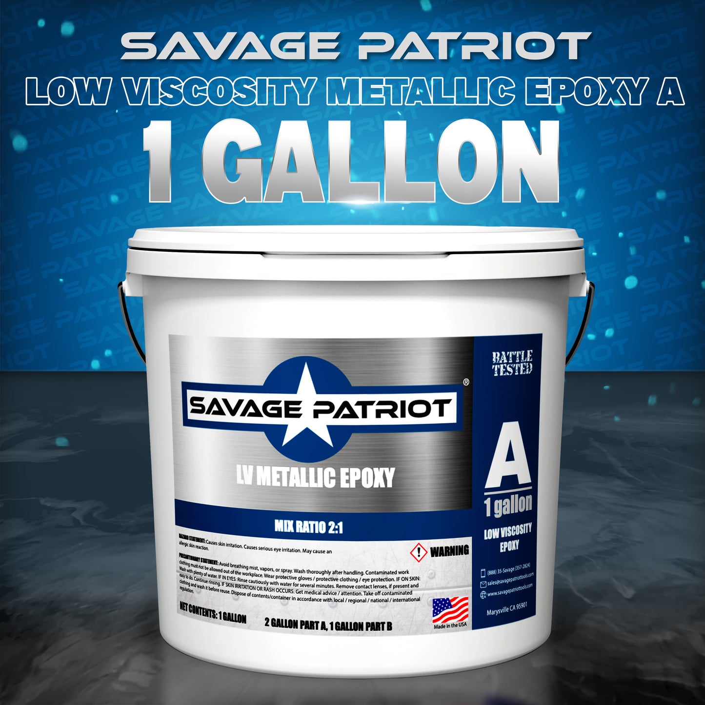 Low Viscosity Metallic Epoxy - 3 Gallon Kits