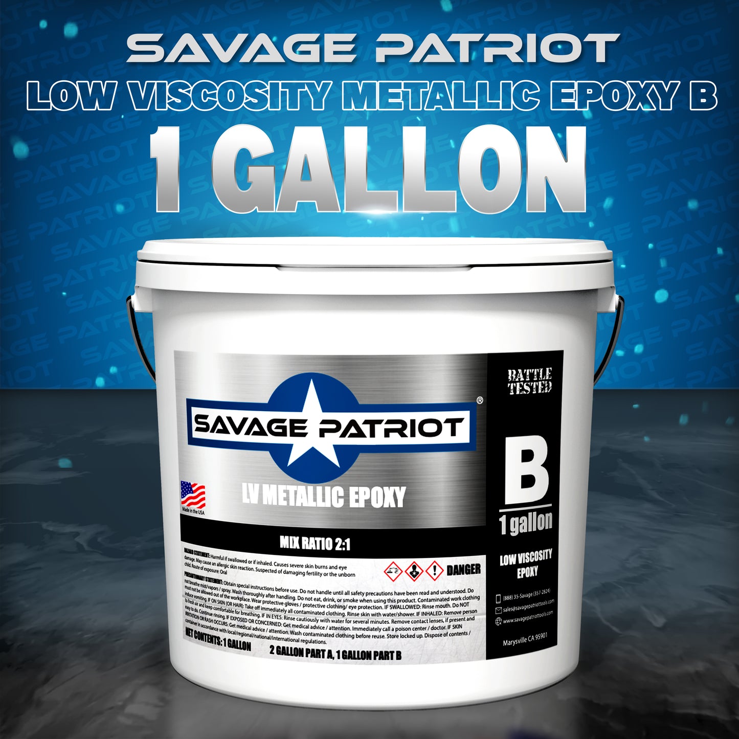 Low Viscosity Metallic Epoxy - 3 Gallon Kits
