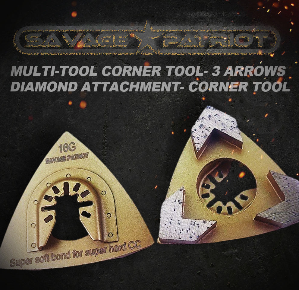 Savage Patriot  Multi-Tool Corner Tool- 3 Arrows Diamond attachment- Corner Tool