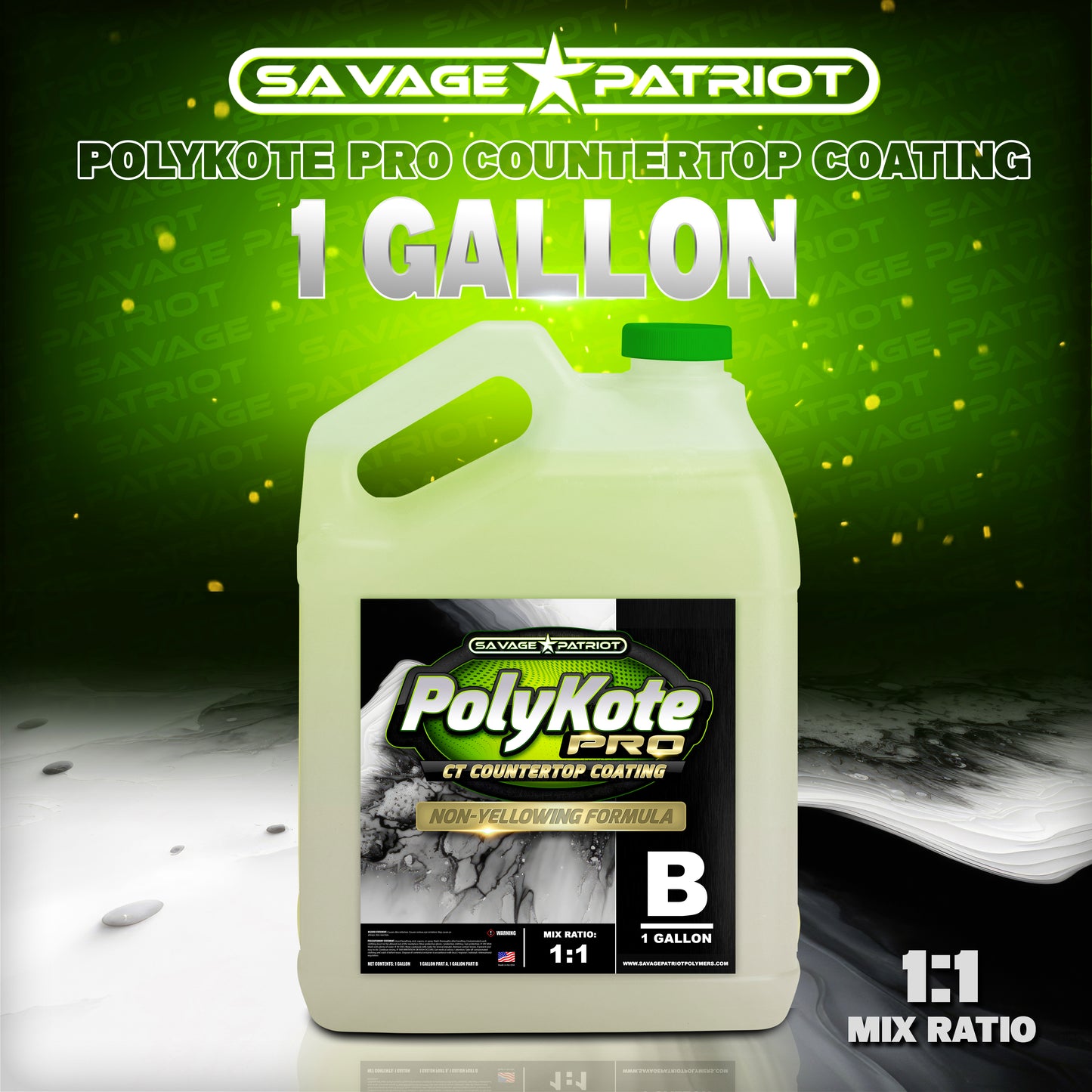 POLYKOTE PRO™- UV Countertop Coating (2 Gallon Kit) 30-35 Min. WORKING TIME /FASTER CURE TIME