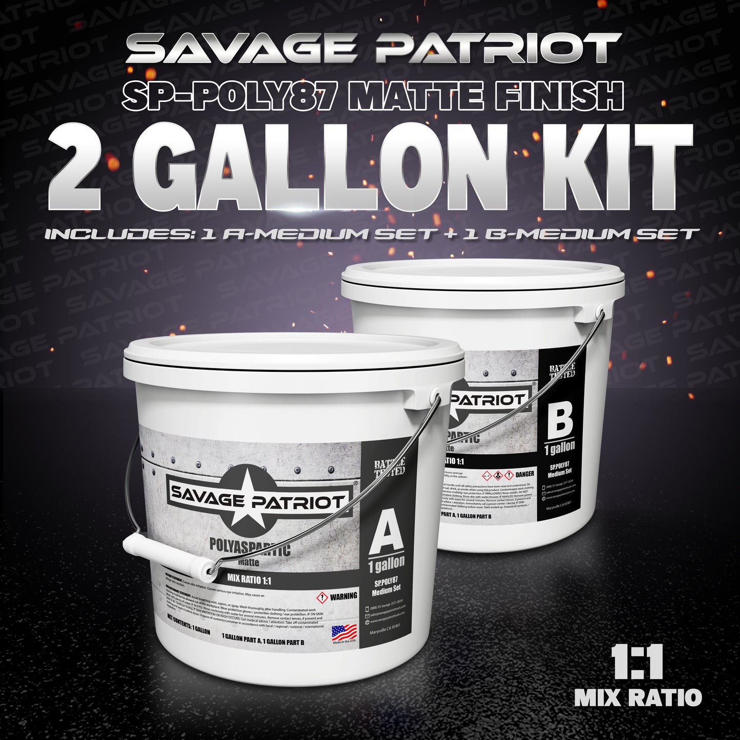 Savage Patriot-POLY87 Matte Finish Aliphatic Polyaspartic Topcoat